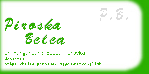 piroska belea business card